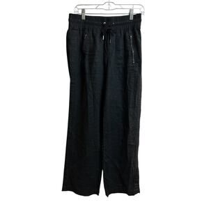 Athleta Cabo 100% Linen Pull-on Elastic Waist Pants Black 4